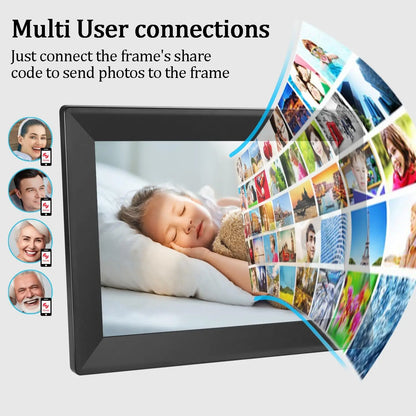 Frameo 10.1inch HD Smart Digital Picture Frame WiFi FRAMEO Digital Photo Frame,with Touch Screen,16GB Storage,Auto-Rotate Functi